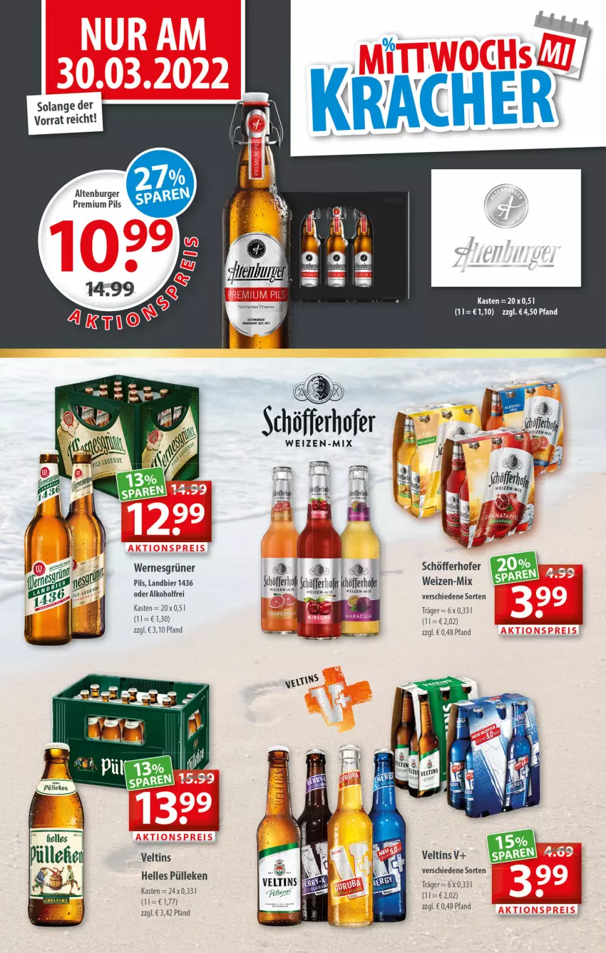 Aktueller Prospekt Getraenkeland - von 21.03 bis 02.04.2022 - strona 3 - produkty: alkohol, altenburger, bier, burger, elle, pils, pilsener, premium pils, rum, schöfferhofer, Ti, veltins