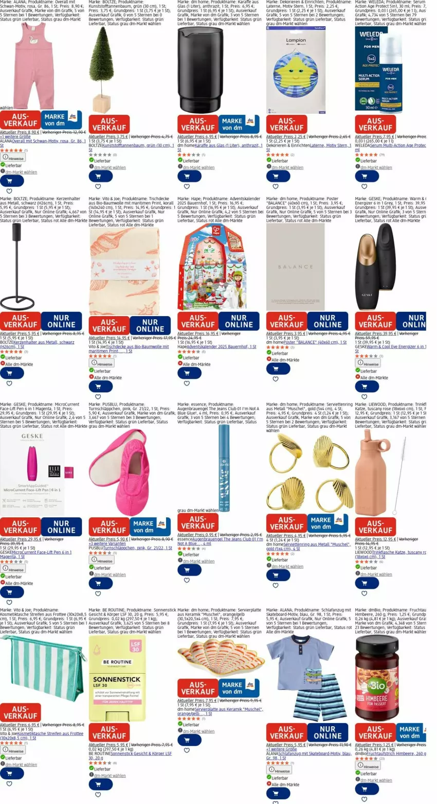 Aktueller Prospekt Dm Drogerie - Prospekte - von 29.12.2026 bis 07.01.2027 - strona 19 - produkty: Adventskalender, Anzug, auer, aufstrich, Bau, Bauer, baumwolle, beere, bio, bio-baumwolle, decke, eis, elle, energizer, Engel, ente, flasche, frucht, fruchtaufstrich, gin, himbeer, himbeere, jeans, Karaffe, kerze, Kerzenhalter, kosmetik, Kosmetiktasche, laterne, latte, Omep, orange, Overall, reifen, reis, Ria, ring, rum, Schlafanzug, Serum, Serviette, servietten, Serviettenring, Skateboard, Tannenbaum, Tasche, tee, Ti, tisch, tischdecke, trinkflasche, usb, weleda, wolle