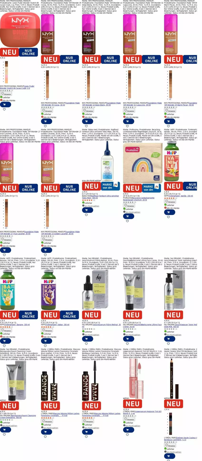 Aktueller Prospekt Dm Drogerie - Prospekte - von 29.12.2026 bis 07.01.2027 - strona 4 - produkty: banane, Cap, caramel, cashmere, cin, Clin, cocktail, cocktails, creme, eis, Eyeliner, Gesichtswasser, hipp, hyaluron, kakao, l'oreal, lion, Mascara, Profissimo, rama, Reinigung, Reinigungsschaum, reis, rum, Serum, Serviette, sim, slip, Ti, Toner, uhr, vanille, wasser