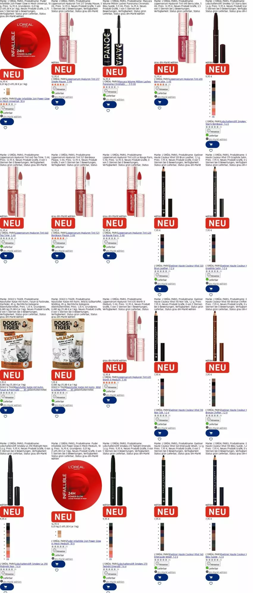 Aktueller Prospekt Dm Drogerie - Prospekte - von 29.12.2026 bis 07.01.2027 - strona 5 - produkty: alleinfuttermittel, asti, eier, eis, Eyeliner, hyaluron, kartoffel, l'oreal, lion, Mascara, nassfutter, rama, reis, rouge, rum, Serum, slip, Ti, velvet, Wild