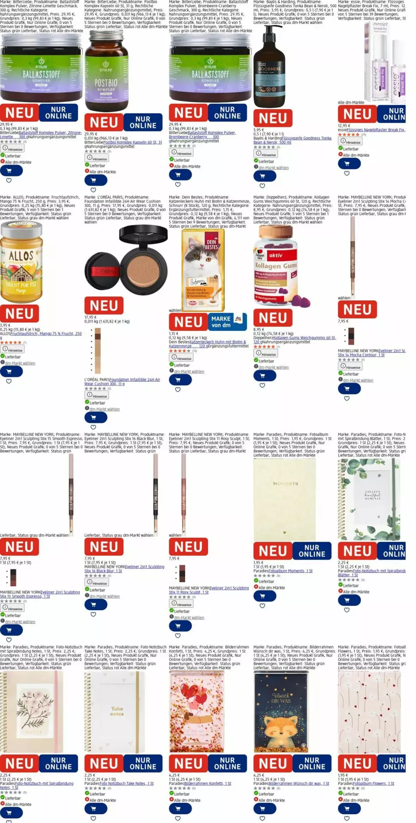 Aktueller Prospekt Dm Drogerie - Prospekte - von 29.12.2026 bis 07.01.2027 - strona 8 - produkty: aufstrich, ball, Beba, beere, bilderrahmen, bio, brombeere, buch, cranberry, deo, doppelherz, eier, eis, espresso, Eyeliner, Flowers, frucht, fruchtaufstrich, Kollagen, l'oreal, lack, limette, mac, mango, Maybelline, Mett, minze, nero, pflaster, reis, Seife, Ti, Yo, zitrone