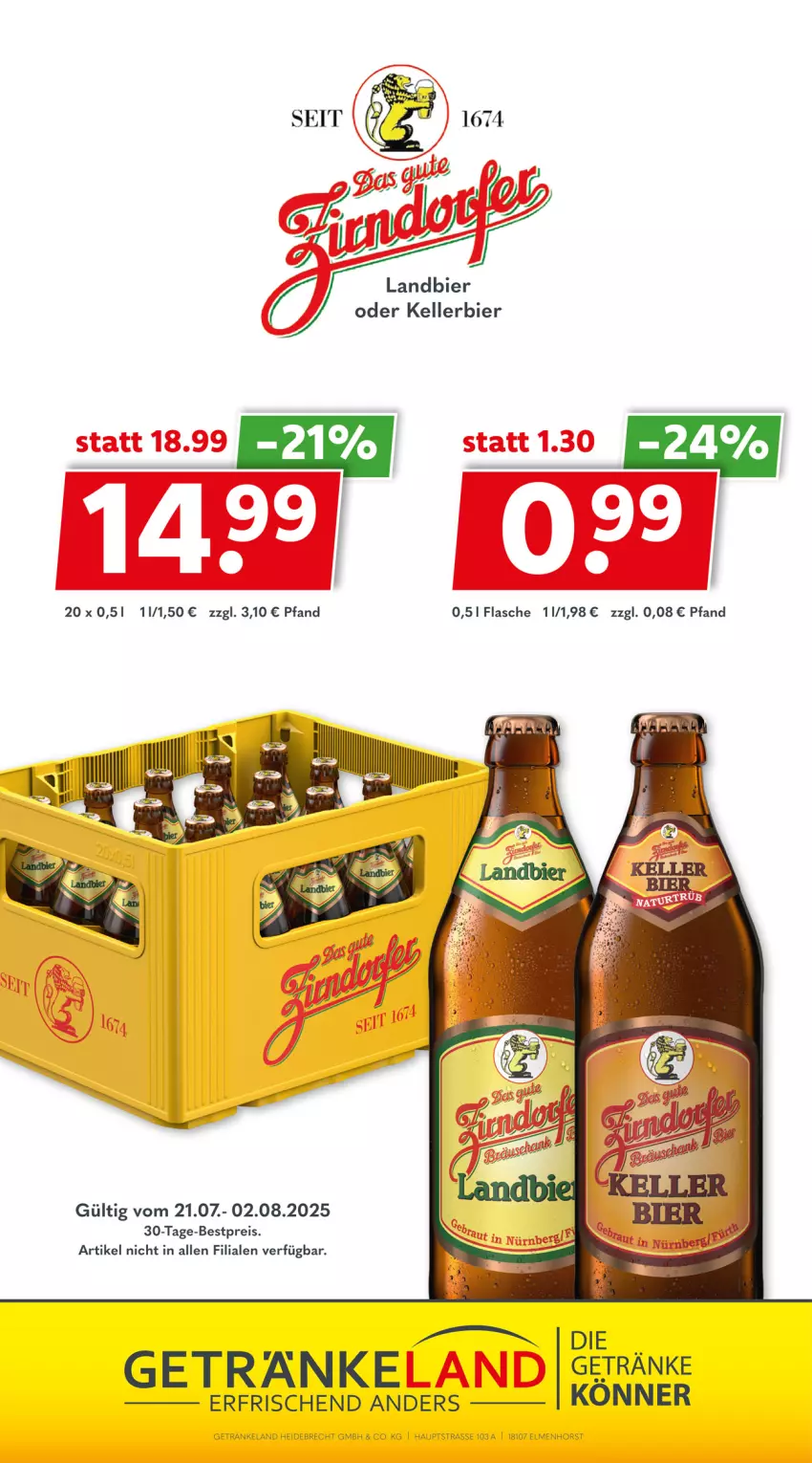 Aktueller Prospekt Getraenkeland - von 20.07 bis 01.08.2025 - strona 11 - produkty: bestpreis, bier, eis, Elan, elle, flasche, getränk, getränke, kellerbier, reis, Ti