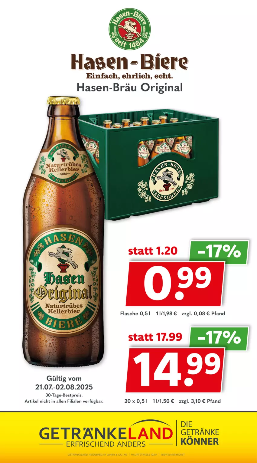 Aktueller Prospekt Getraenkeland - von 20.07 bis 01.08.2025 - strona 13 - produkty: bestpreis, bier, Biere, eis, elle, flasche, getränk, getränke, gin, kellerbier, reis, Ti
