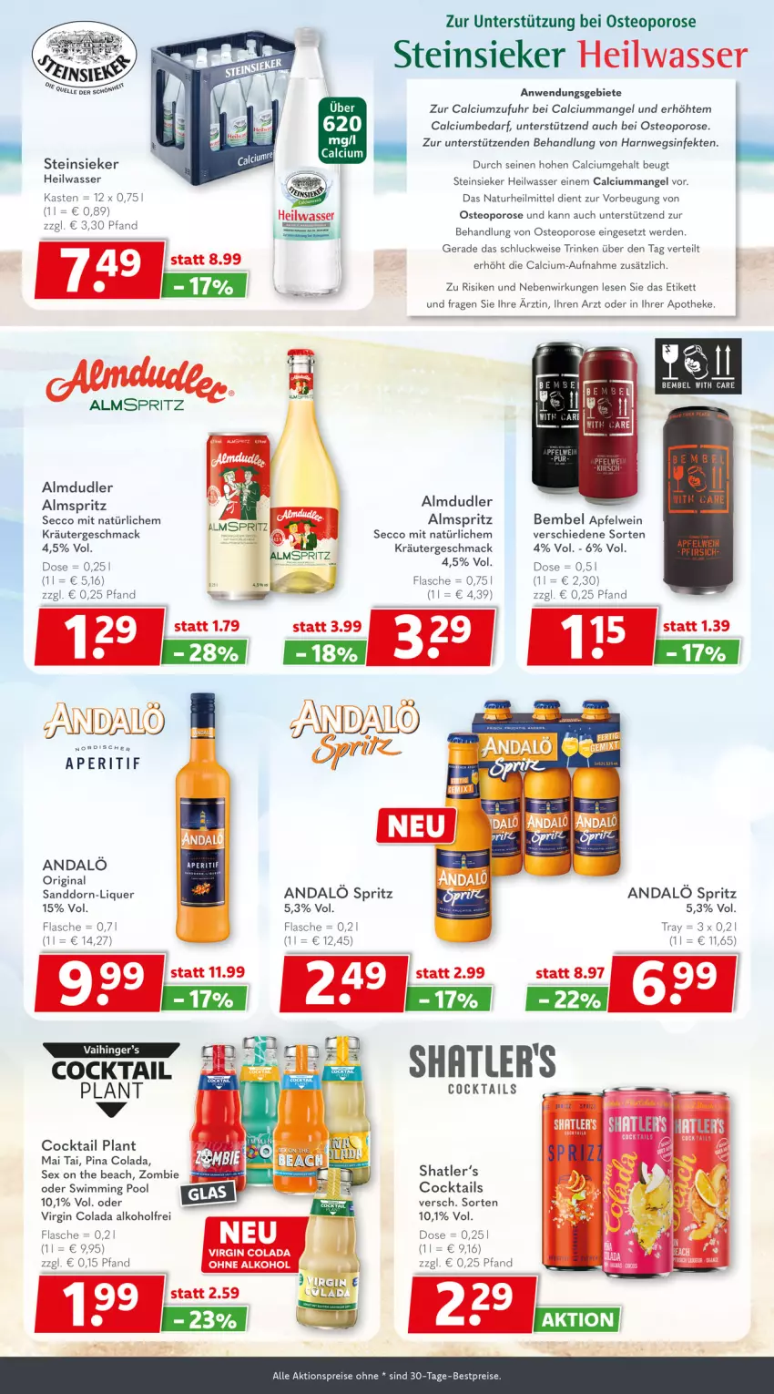 Aktueller Prospekt Getraenkeland - von 20.07 bis 01.08.2025 - strona 6 - produkty: aktionspreis, alkohol, almdudler, aperitif, apfel, apfelwein, Apotheke, bestpreis, bestpreise, Calcium, cocktail, cocktails, cola, ecco, eis, erde, flasche, gin, kräuter, mac, natur, ohne alkohol, pool, reis, sanddorn, Steinsieker, tee, Ti, uhr, wasser, wein, Yo