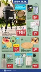 Gazetka promocyjna Aldi Nord - Von Montag - Gazetka - ważna od 21.06 do 21.06.2025 - strona 20 - produkty: angebot, angebote, anzündkamin, avocado, bambus, brot, Crofton, eier, eis, flasche, fleisch, gin, grill, grillrost, Kamin, kiwi, kühltasche, latte, melone, ndk, orange, Rauch, Ria, rucksack, sac, schneidebrett, schultergurt, Serviette, servietten, Tasche, thermometer, Ti, wasser, wassermelone, zitrone, ZTE