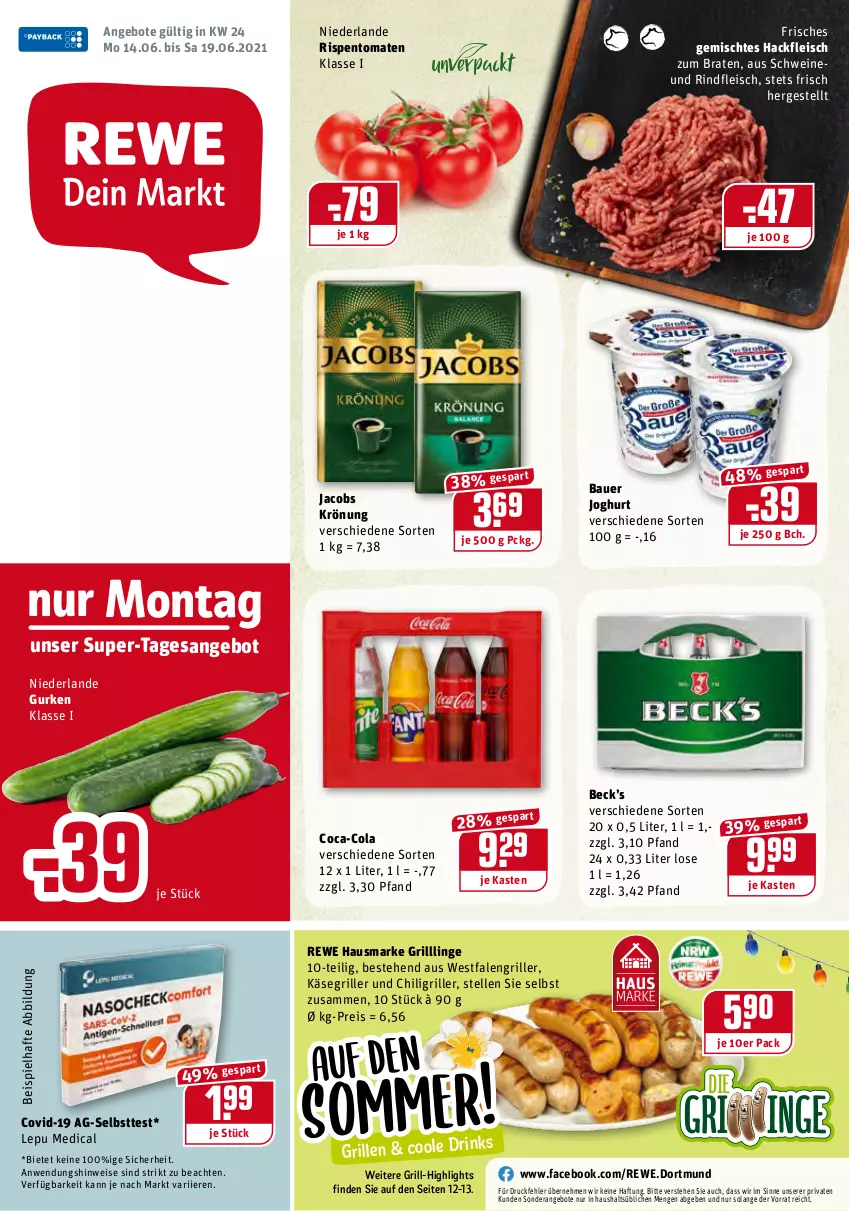 Aktueller Prospekt Rewe - Diese Woche im Angebot! - von 14.06 bis 19.06.2021 - strona 1