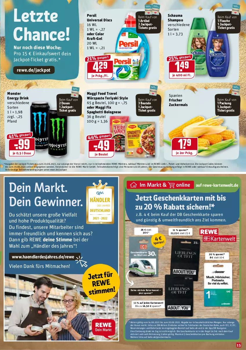 Aktueller Prospekt Rewe - Diese Woche im Angebot! - von 14.06 bis 19.06.2021 - strona 15