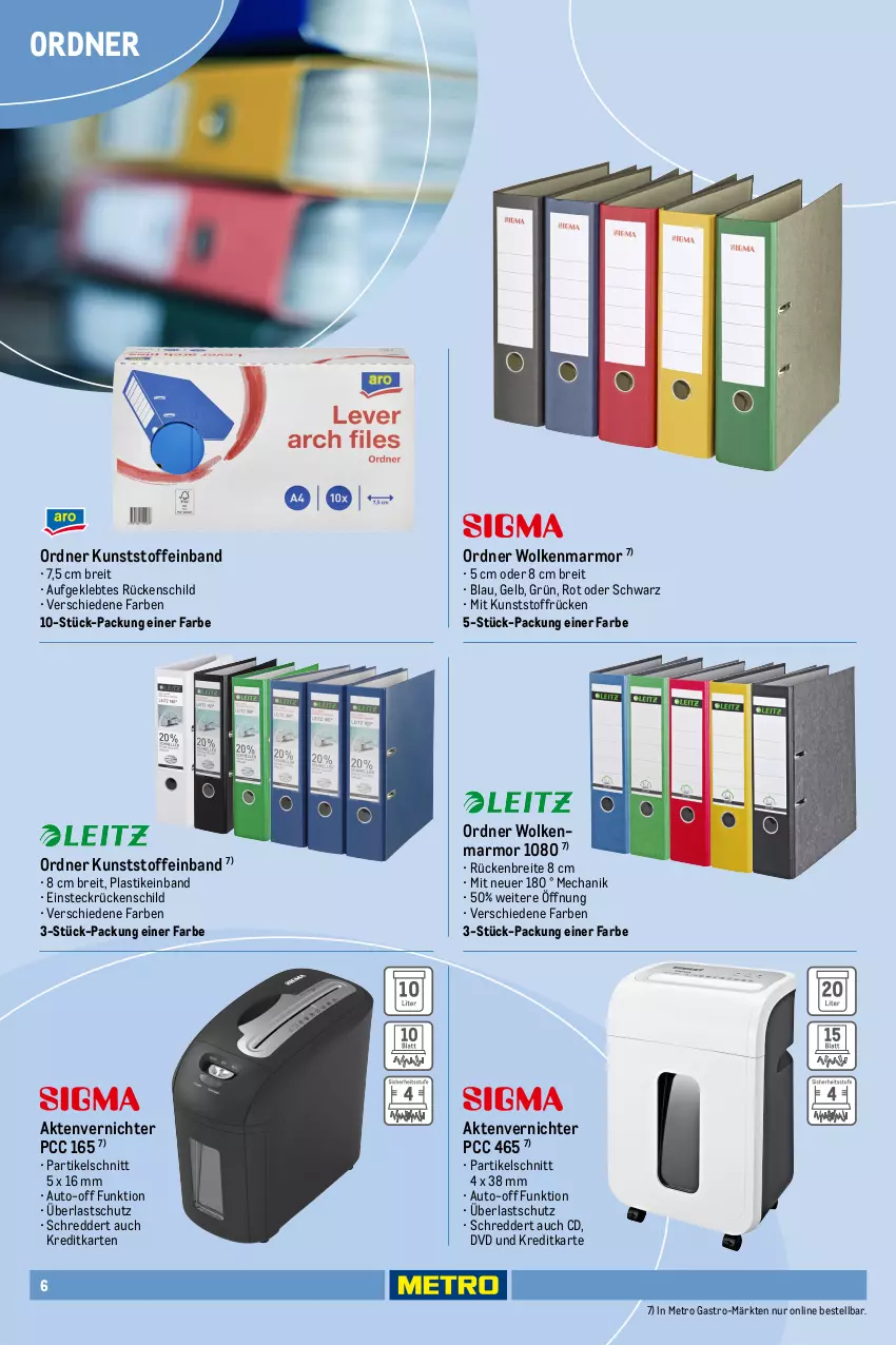 Aktueller Prospekt Metro - Office Sortiment - von 01.10.2025 bis 01.06.2026 - strona 6 - produkty: Aktenvernichter, asti, auto, Brei, dvd, Metro, metro gastro, ordner, Ti