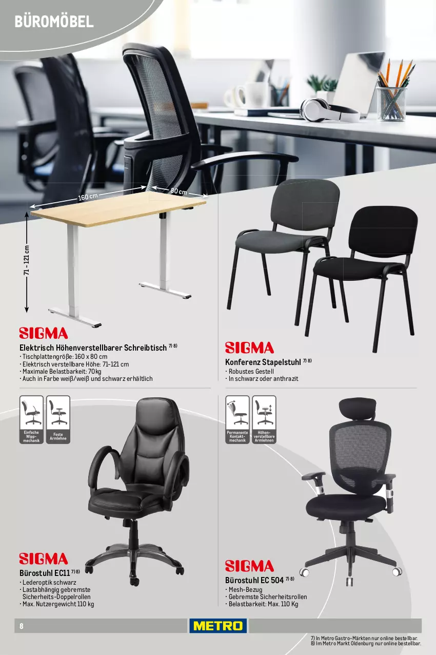 Aktueller Prospekt Metro - Office Sortiment - von 01.10.2025 bis 01.06.2026 - strona 8 - produkty: HP, latte, Metro, metro gastro, möbel, schreibtisch, stapelstuhl, stuhl, Ti, tisch, tischplatte, Tischplatten