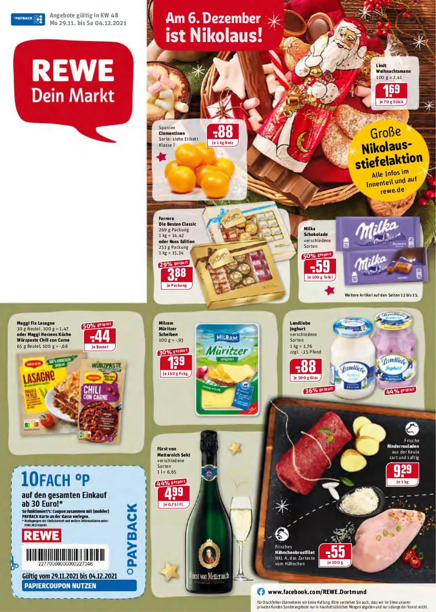 Aktueller Prospekt Rewe - Diese Woche im Angebot! - von 29.11 bis 04.12.2021 - strona 1