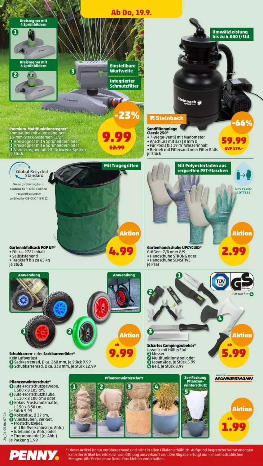 Aktueller Prospekt Penny - Prospekte - von 16.09 bis 21.09.2024 - strona 24 - produkty: ball, body, eis, flasche, Garten, handschuhe, Japansäge, kokos, kraft, Mantel, messer, pet-flasche, pet-flaschen, pflanze, pflanzen, pool, reis, sac, säge, sandfilteranlage, schuhe, Ti, tragegriff, wasser, Winterschutz