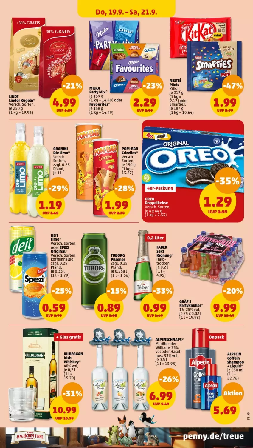 Aktueller Prospekt Penny - Prospekte - von 16.09 bis 21.09.2024 - strona 35 - produkty: deit, gin, granini, granini die limo, kitkat, Kugel, limo, lindor, mac, milka, nuss, papier, pils, pilsener, sekt, smarties, Spezi, Ti