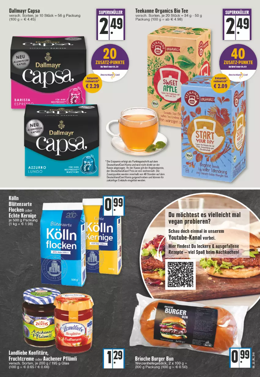 Aktueller Prospekt Edeka - Angebote der Woche - von 28.02 bis 05.03.2022 - strona 15 - produkty: angebot, angebotspreis, ball, bier, Biere, bio, Blüte, burger, Cap, dallmayr, dallmayr capsa, deutschlandcard, eis, elle, erde, Hefe, konfitüre, landliebe, LG, reis, rezept, rezepte, tee, teekanne, Ti, Yo