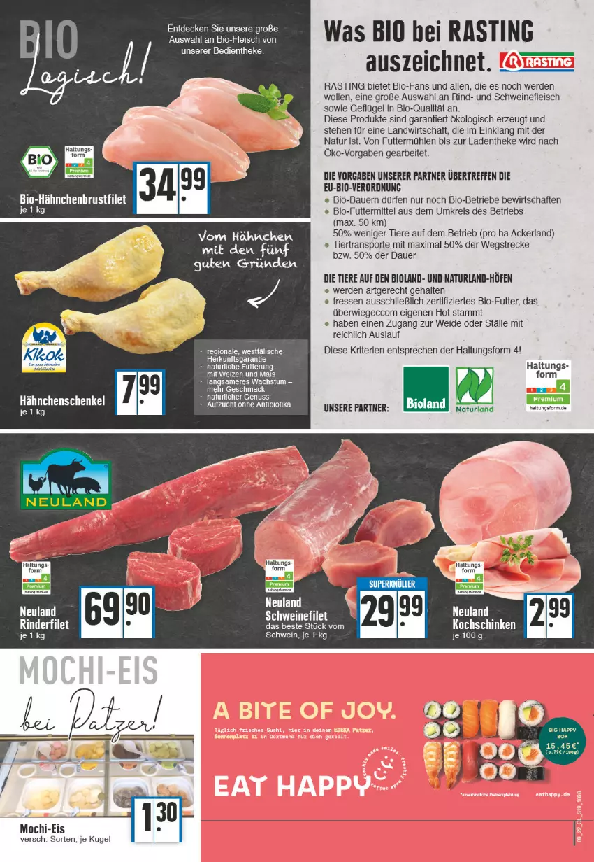 Aktueller Prospekt Edeka - Angebote der Woche - von 28.02 bis 05.03.2022 - strona 19 - produkty: asti, auer, Bau, Bauer, bio, bioland, brustfilet, ecco, eis, erde, filet, fleisch, Geflügel, hähnchenbrust, hähnchenbrustfilet, hähnchenschenkel, henkel, Kugel, mac, Mochi, natur, naturland, reis, rind, rinder, rinderfilet, schenkel, schwein, schweine, schweinefilet, schweinefleisch, Sport, Ti, Tiere, wein, weine, wolle