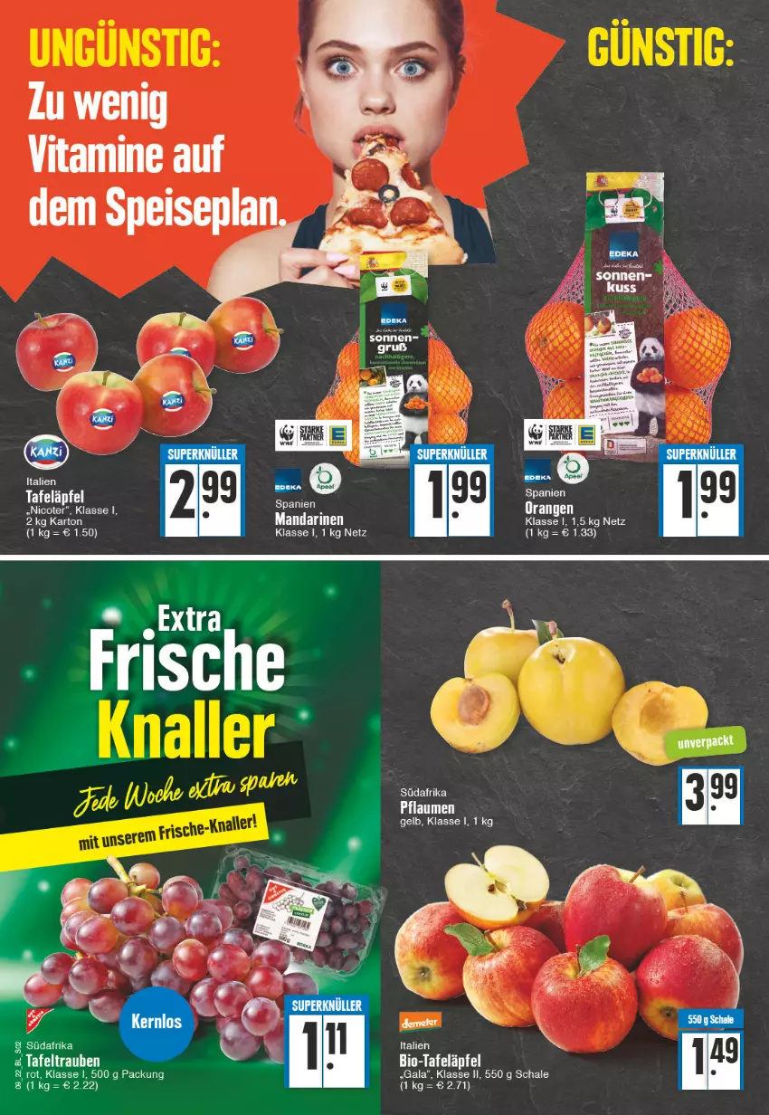 Aktueller Prospekt Edeka - Angebote der Woche - von 28.02 bis 05.03.2022 - strona 2 - produkty: bio, eis, mandarine, mandarinen, orange, orangen, Schal, Schale, tafeläpfel, Ti, vita, Vitamine