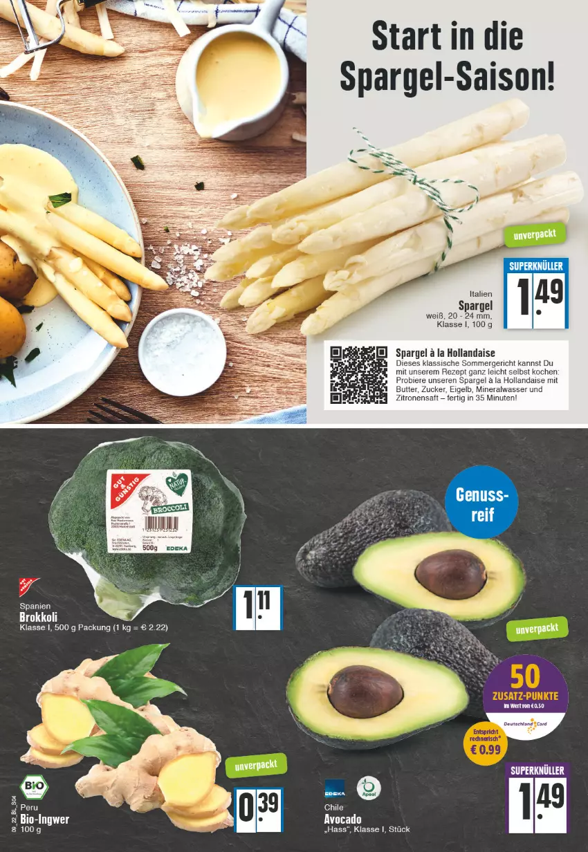 Aktueller Prospekt Edeka - Angebote der Woche - von 28.02 bis 05.03.2022 - strona 4 - produkty: Alwa, avocado, bier, Biere, butter, hollandaise, mineralwasser, rezept, saft, spargel, Ti, wasser, zitrone, zitronen, zitronensaft, zucker