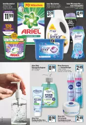 Gazetka promocyjna Edeka - Angebote der Woche - Gazetka - ważna od 05.03 do 05.03.2022 - strona 20 - produkty: aloe vera, ariel, ariel waschmittel, beutel, body, creme, deka, elkos, elle, feuchtigkeitscreme, flasche, flüssigseife, haarspray, lenor, nivea, oder schaumfestiger, Peeling, schaumfestiger, Seife, Ti, veet, vollwaschmittel, wäscheparfüm, waschmittel