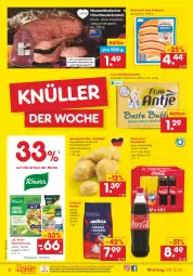 Gazetka promocyjna Netto Marken-Discount - Filial Angebote - Gazetka - ważna od 24.12 do 24.12.2021 - strona 2 - produkty: auer, beste butter, bockwurst, bohne, bohnen, braten, butter, coca-cola, cola, eis, frau antje, Hirschkeulenbraten, kaffee, kaffeebohnen, kartoffel, kartoffeln, knorr, krakauer, lavazza, ndk, reis, salat, speisekartoffeln, Streichzart, Ti, versandkostenfrei, Wild, wurst