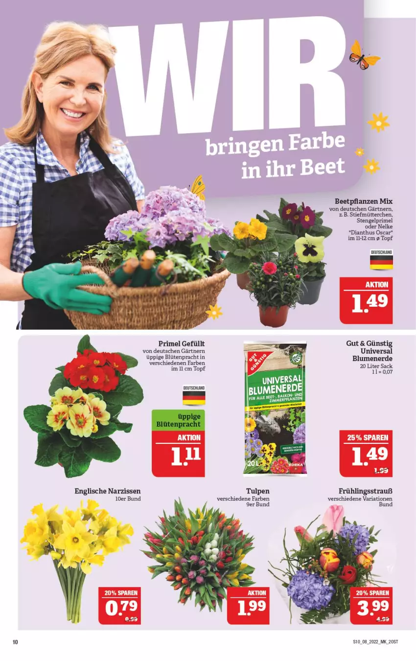 Aktueller Prospekt Marktkauf - Prospekt - von 20.02 bis 26.02.2022 - strona 10 - produkty: beetpflanzen, blume, blumen, blumenerde, Blüte, Engel, erde, Narzissen, pflanze, pflanzen, Ria, sac, Ti, topf