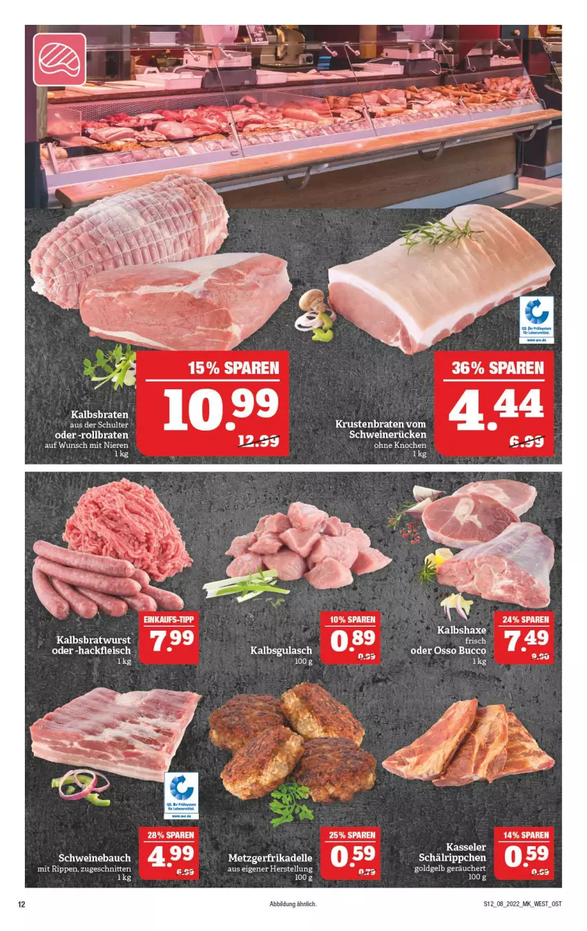 Aktueller Prospekt Marktkauf - Prospekt - von 20.02 bis 26.02.2022 - strona 12 - produkty: axe, Bau, braten, bratwurst, dell, eis, elle, fleisch, gulasch, hackfleisch, Haxe, Kalbsbratwurst, Kalbshaxe, kasseler, krustenbraten, Rippen, rollbraten, schnitten, schwein, schweine, Schweinebauch, schweinerücken, wein, weine, wurst