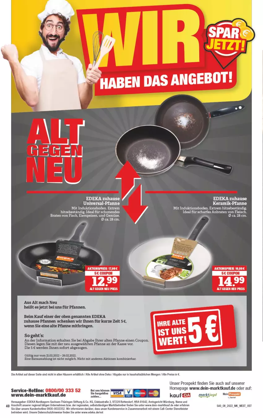 Aktueller Prospekt Marktkauf - Prospekt - von 20.02 bis 26.02.2022 - strona 40 - produkty: aktionspreis, Astra, braten, coupon, deka, eis, ente, erde, fleisch, mac, Omep, pfanne, pfannen, reis, ring, sac, Ti