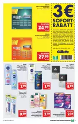 Gazetka promocyjna Marktkauf - Prospekt - Gazetka - ważna od 26.02 do 26.02.2022 - strona 27 - produkty: Adidas, Alwa, Always, Bad, blend-a-med, coupon, coupons, creme, dailies, dusche, erde, flasche, fusion5, Gesundheit, gillette, gin, kneipp, mac, mach3, nivea, pflegedusche, Pflegeöl, shampoo, slip, slipeinlagen, sofortrabatt, spülung, Systemklingen, Ti, zahncreme