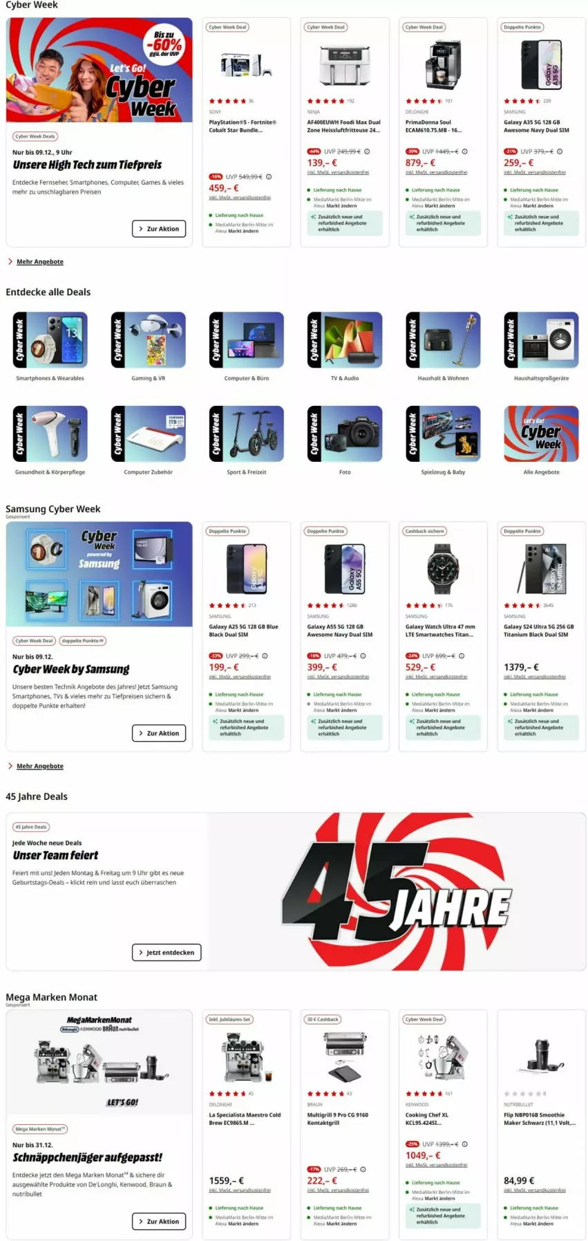 Aktueller Prospekt Media Markt - Prospekte - von 03.12 bis 10.12.2024 - strona 1 - produkty: angebot, angebote, braun, computer, decke, Dual SIM, eier, eis, fernseher, fritteuse, Gesundheit, grill, kontaktgrill, körperpflege, lack, ndk, pute, reis, rwe, Samsung, schnäppchen, sim, smartphone, smartphones, smoothie, spielzeug, Sport, Ti, tiefpreis, uhr