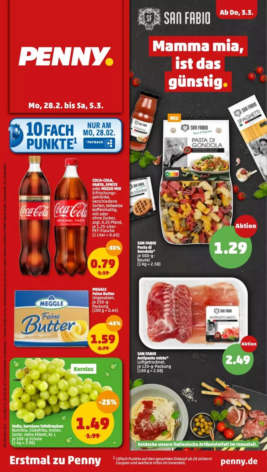 Aktueller Prospekt Penny - Prospekte - von 28.02 bis 05.03.2022 - strona 1 - produkty: bio, butter, coupon, eis, Elvie, ente, flasche, meggle, Mezzo Mix, pet-flasche, salz, Ti