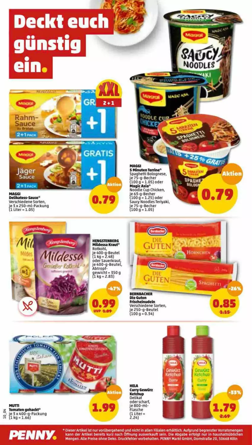 Aktueller Prospekt Penny - Prospekte - von 28.02 bis 05.03.2022 - strona 10 - produkty: acer, auer, Becher, beutel, bolognese, curry, eis, flasche, gewürz, Hela, hengstenberg, ketchup, Kraut, LG, maggi, Mutti, nudel, nudeln, reis, rotkohl, sauce, Sauerkraut, spaghetti, spaghetti bolognese, tee, terrine, Ti, tomate, tomaten