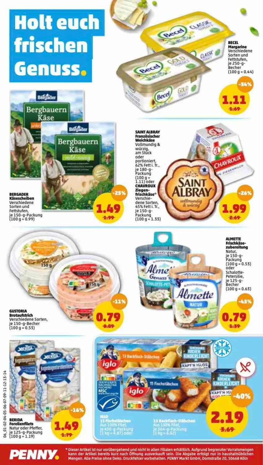 Aktueller Prospekt Penny - Prospekte - von 28.02 bis 05.03.2022 - strona 6 - produkty: albray, almette, auer, aufstrich, Bau, Bauer, becel, Becher, bergader, brot, brotaufstrich, chavroux, eis, frischkäse, Käse, käsescheiben, LG, margarine, Mett, natur, petersilie, pfeffer, reis, Ria, rum, saint albray, Schal, Schalotte, Ti, ZTE