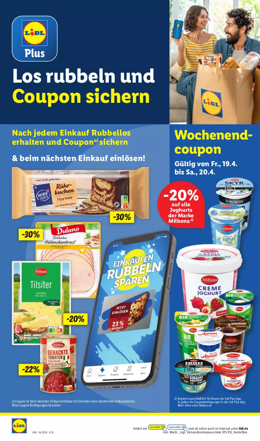 Aktueller Prospekt Lidl - Aktionsprospekt - von 15.04 bis 20.04.2024 - strona 54 - produkty: angebot, Bona, coupon, joghur, joghurt, Milbona, ndk, Schal, Schale, Ti