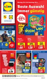 Gazetka promocyjna Lidl - Aktionsprospekt - Gazetka - ważna od 20.04 do 20.04.2024 - strona 1 - produkty: angebot, angebote, Bad, bio, coupon, eis, elle, filet, filets, hering, Kinder, leibniz, maggi, maggi fix, nestlé, nestlé schöller, obst, Obst und Gemüse, Pick Up!, reis, ring, säge, Schöller, slip, slips, stichsäge, stieleis, Ti, und gemüse, ZTE