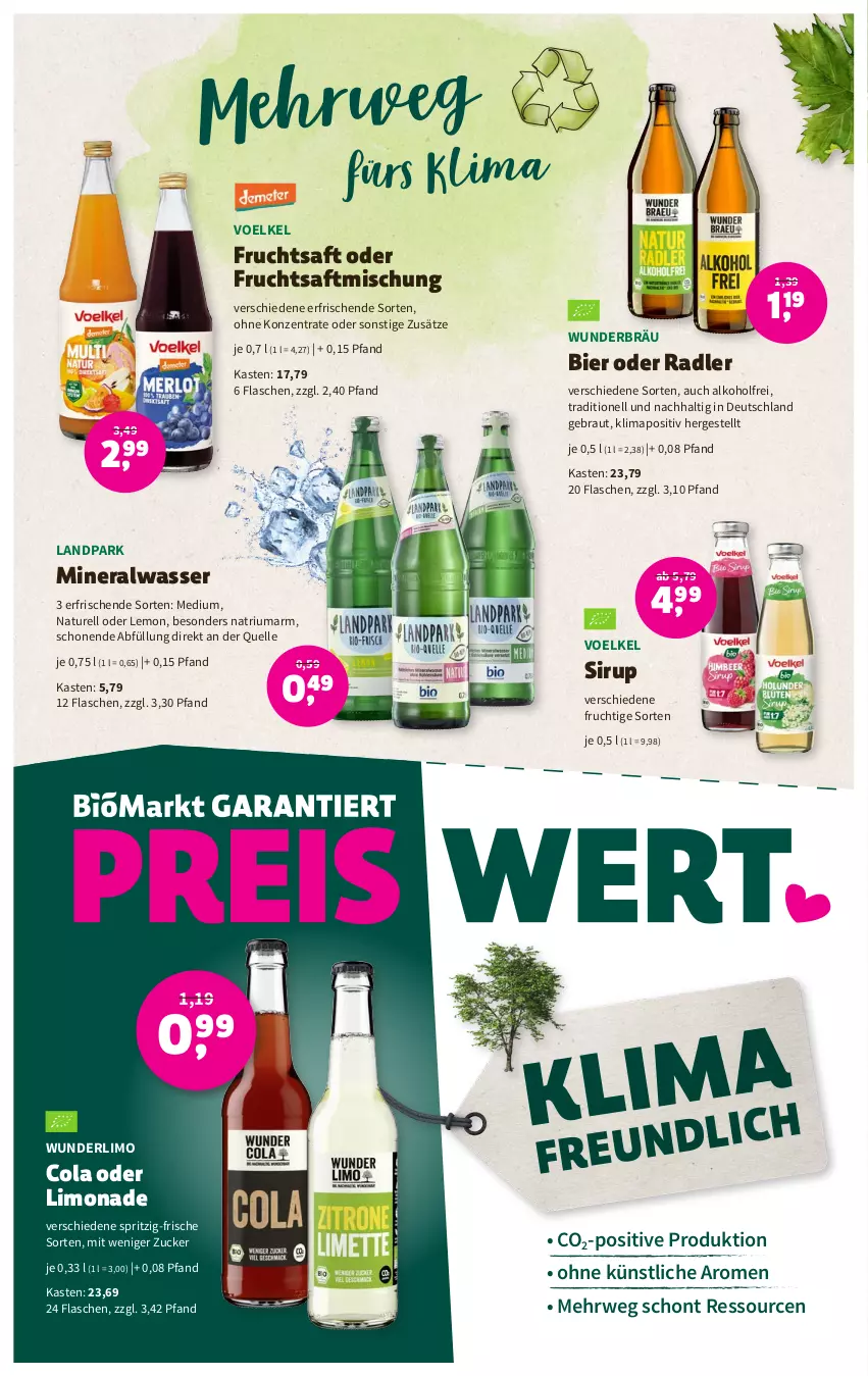 Aktueller Prospekt Denns Biomarkt - Prospekte - von 19.07 bis 01.08.2023 - strona 14 - produkty: alkohol, Alwa, bier, cola, elle, flasche, frucht, fruchtsaft, limo, limonade, mineralwasser, natur, oder radler, radler, rel, rwe, saft, sirup, Ti, wasser, zucker