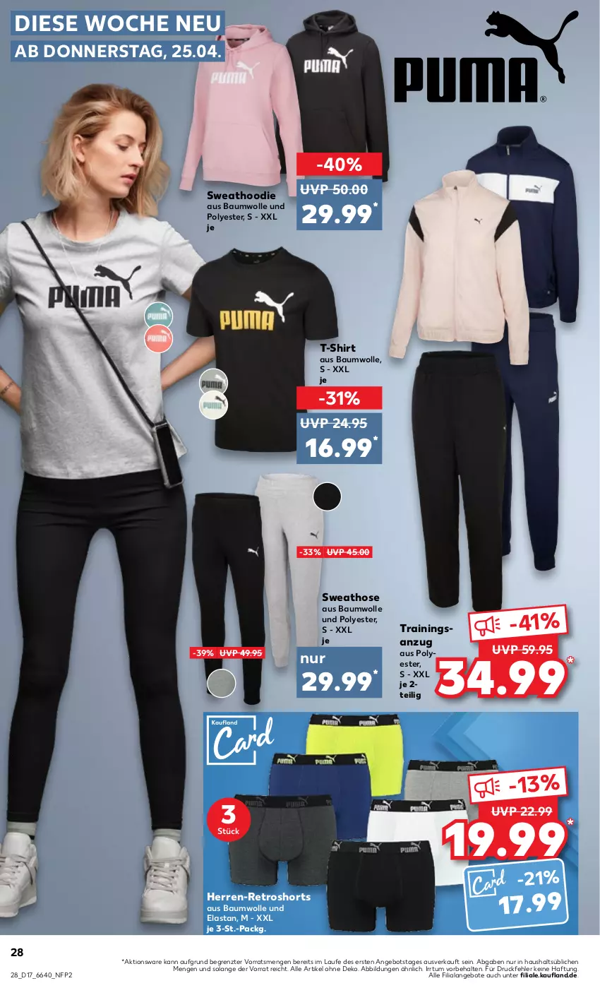 Aktueller Prospekt Kaufland - Prospekt - von 25.04 bis 30.04.2024 - strona 28 - produkty: angebot, angebote, Anzug, Bau, baumwolle, hose, retroshorts, shirt, shorts, Sweathose, T-Shirt, Ti, trainingsanzug, wolle, ZTE