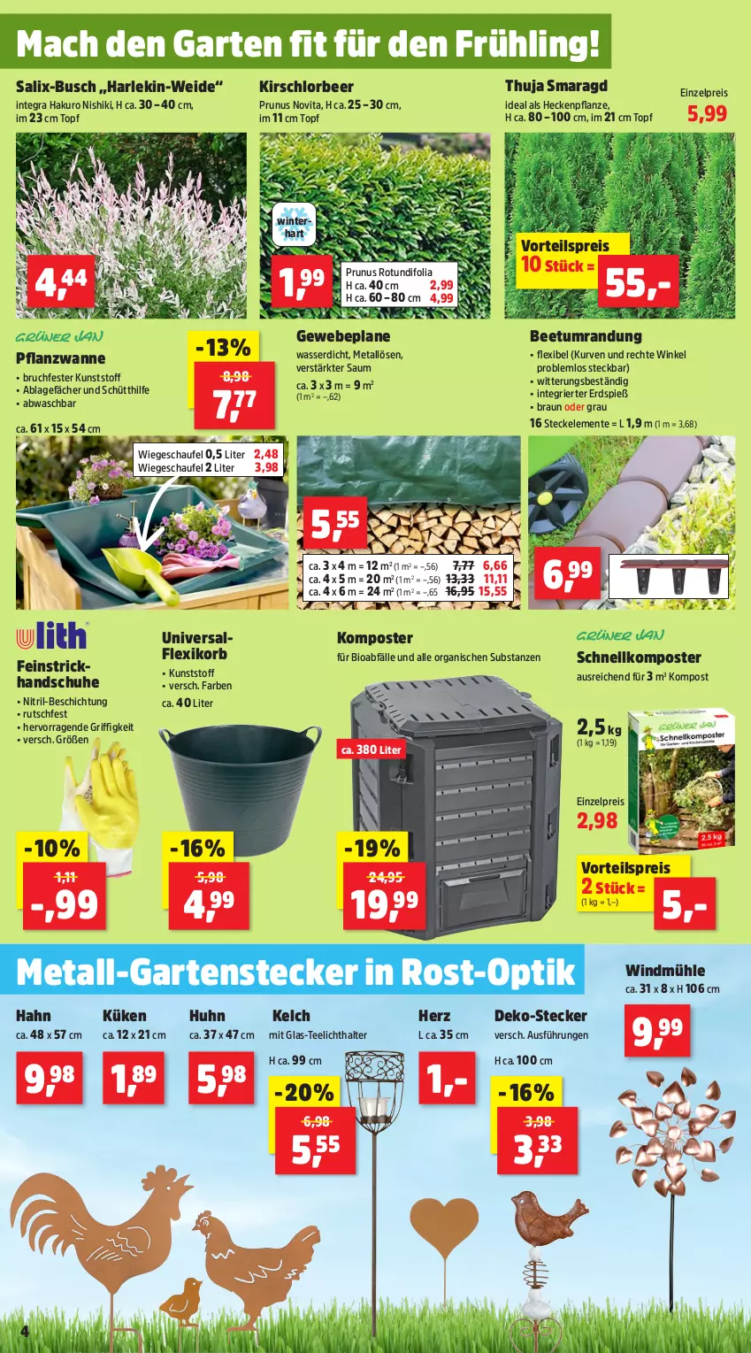 Aktueller Prospekt Thomas Philipps - von 18.03 bis 23.03.2024 - strona 4 - produkty: Beetumrandung, bio, braun, eis, ente, Garten, Gewebeplane, handschuhe, kirsch, Komposter, korb, mac, pflanze, reis, schuhe, tee, Teelicht, teelichthalter, Ti, topf, vita, vorteilspreis, Wanne, wasser