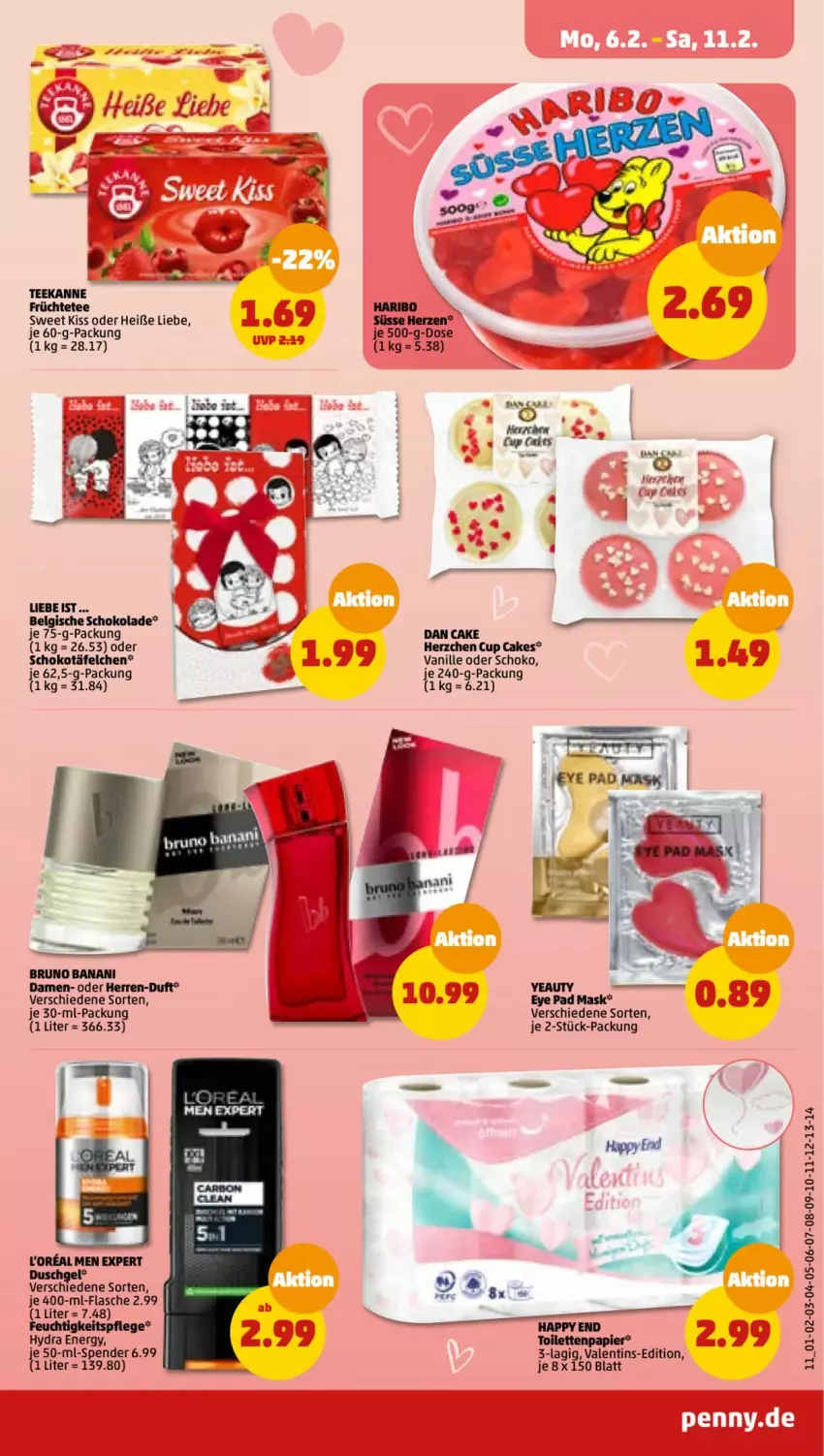 Aktueller Prospekt Penny - Prospekte - von 06.02 bis 11.02.2023 - strona 11 - produkty: bruno banani, feuchtigkeitspflege, flasche, loreal, papier, schoko, Ti, toilettenpapier, vanille