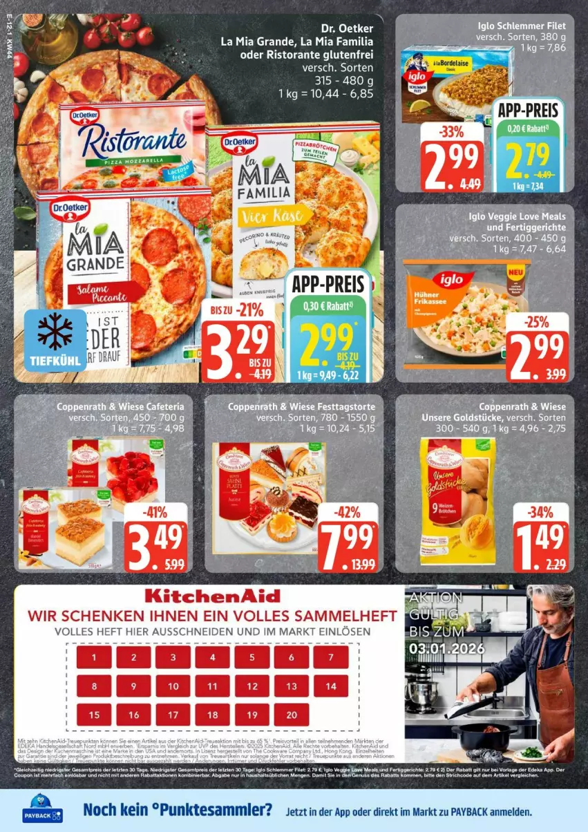 Aktueller Prospekt Edeka - Prospekte - von 27.10 bis 01.11.2025 - strona 12 - produkty: Abba, Dr. Oetker, eis, ente, KitchenAid, payback, reis, tee, tesa