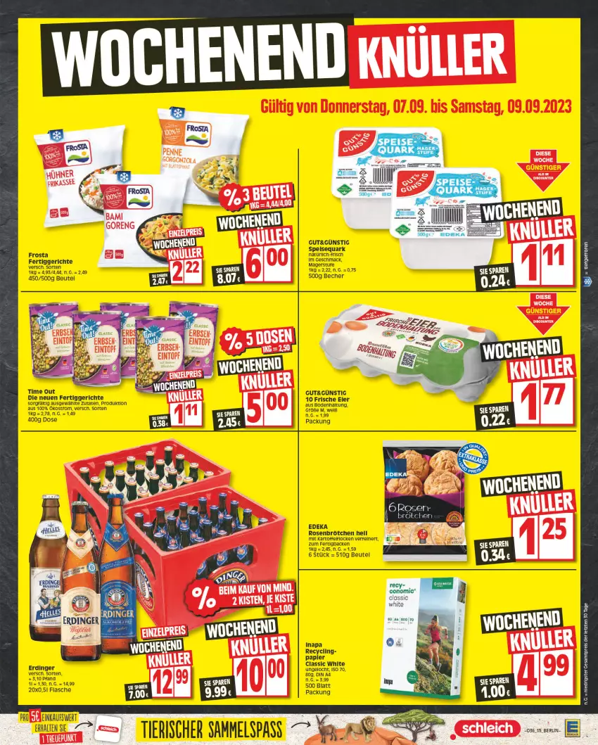 Aktueller Prospekt Edeka - Angebote der Woche - von 28.08 bis 02.09.2023 - strona 15 - produkty: Becher, beutel, brötchen, Clin, deka, eis, erdinger, fertiggericht, fertiggerichte, flasche, kartoffel, papier, quark, reis, Ria, rosen, speisequark, tee, Ti, ZTE