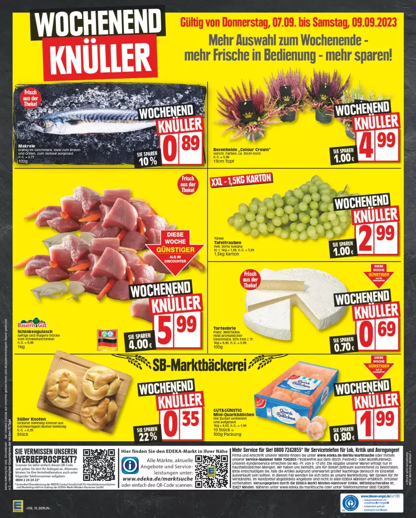 Aktueller Prospekt Edeka - Angebote der Woche - von 28.08 bis 02.09.2023 - strona 16 - produkty: angebot, angebote, auer, Bau, Bauer, deka, discount, eis, elle, grill, LG, Makrele, papier, reis, rel, telefon, Ti, uhr, ZTE