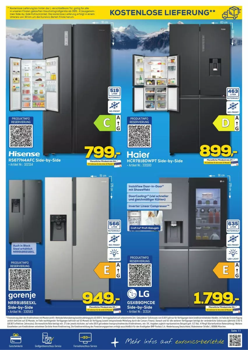 Aktueller Prospekt Euronics - Prospekte - von 30.11 bis 07.12.2024 - strona 11 - produkty: gutschein, Haier, hisense, lack, monati, tee, Ti