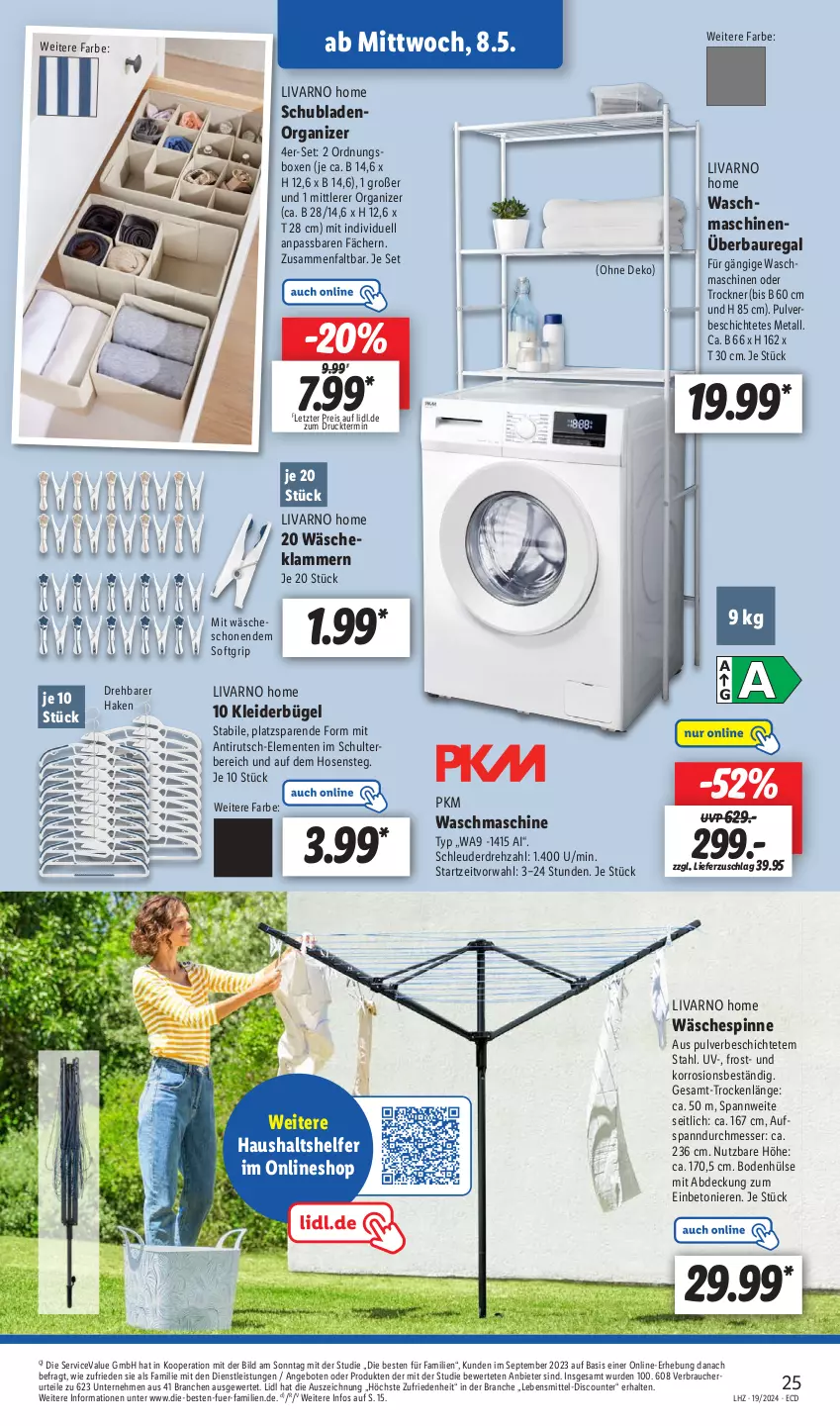 Aktueller Prospekt Lidl - Aktionsprospekt - von 06.05 bis 11.05.2024 - strona 27 - produkty: angebot, angebote, Bau, bügel, discount, eis, ente, hose, hosen, Klammern, kleid, kleider, kleiderbügel, lamm, lebensmittel, messer, Rauch, regal, reis, schubladen, Ti, Trockner, wäschespinne, waschmaschine, waschmaschinen, ZTE