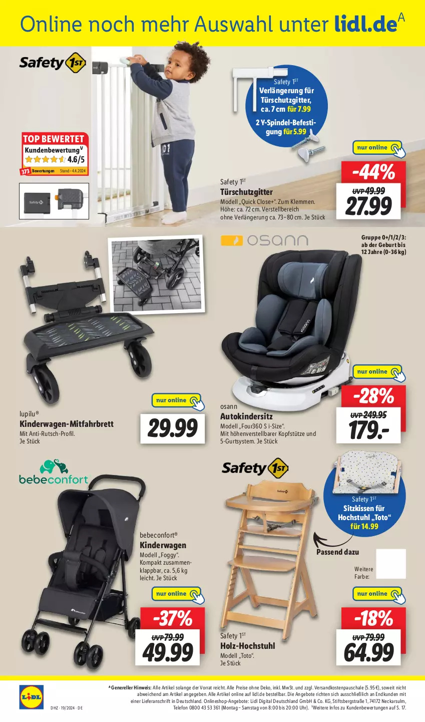 Aktueller Prospekt Lidl - Aktionsprospekt - von 06.05 bis 11.05.2024 - strona 54 - produkty: angebot, angebote, auto, Bebe, beco, dell, eis, elle, Holz, Kinder, Kindersitz, Kinderwagen, kissen, kopfstütze, lupilu, Mode, ndk, reis, rel, Schal, Schale, sitzkissen, stuhl, telefon, Ti, uhr