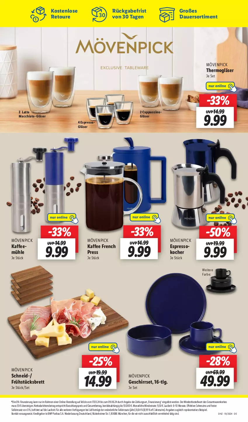 Aktueller Prospekt Lidl - Aktionsprospekt - von 06.05 bis 11.05.2024 - strona 55 - produkty: ACC, auer, Cap, cappuccino, chia, cin, eimer, eis, erde, espresso, Espressokocher, geschirr, Gläser, kaffee, Kaffeemühle, Kocher, korb, latte, latte macchiato, LG, mac, macchiato, mövenpick, mövenpick kaffee, reis, Thermogläser, Ti