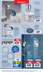 Gazetka promocyjna Lidl - Aktionsprospekt - Gazetka - ważna od 11.05 do 11.05.2024 - strona 17 - produkty: angebot, armatur, Bad, Badregal, brause, brauseschlauch, coupon, dusche, eis, handbrause, korb, Leuchte, Persona, Rauch, regal, reis, schlauch, schläuche, Teleskop, Ti, tisch, waschbecken, waschtisch, waschtischarmatur, wasser, ZTE