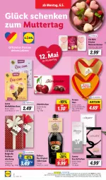 Gazetka promocyjna Lidl - Aktionsprospekt - Gazetka - ważna od 11.05 do 11.05.2024 - strona 2 - produkty: alkohol, angebot, Belgische Pralinen, coupon, Eau de parfum, elle, ferrero, gin, irish cream, kirsch, kirsche, kirschen, LG, likör, mac, ndk, parfum, pralinen, Schal, Schale, teller, Ti, Tüte