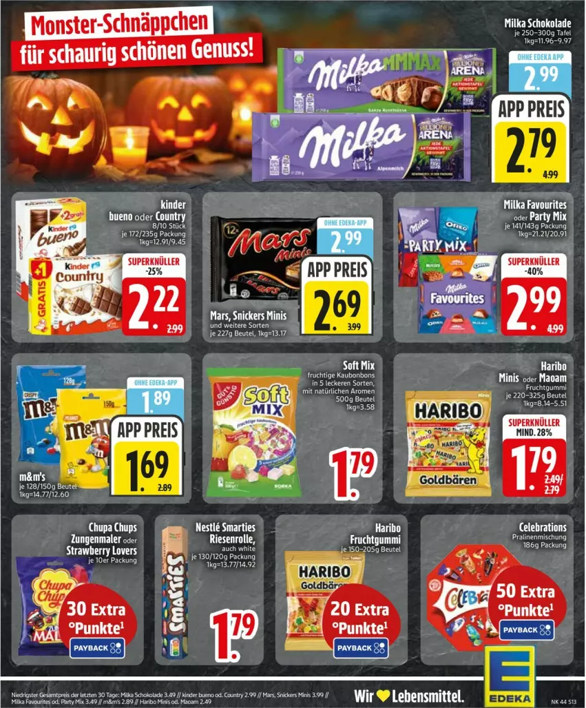 Aktueller Prospekt Edeka - Prospekte - von 27.10 bis 01.11.2025 - strona 13 - produkty: beutel, haribo, maoam, mars, milka, monster, schnäppchen, snickers, Ti