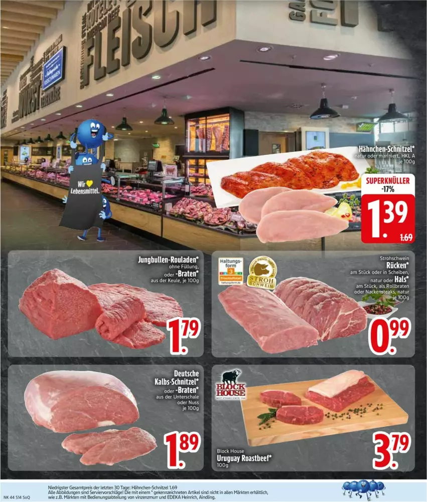 Aktueller Prospekt Edeka - Prospekte - von 27.10 bis 01.11.2025 - strona 14 - produkty: beef, braten, deka, jungbullen, Nackensteak, nackensteaks, natur, roastbeef, rollbraten, rouladen, Schal, Schale, schnitzel, steak, steaks, Ti, ZTE