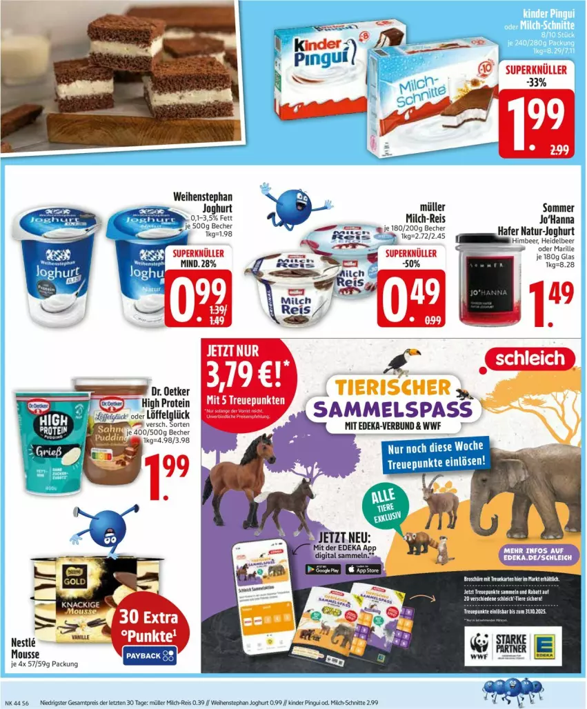 Aktueller Prospekt Edeka - Prospekte - von 27.10 bis 01.11.2025 - strona 6 - produkty: Becher, eis, hafer, joghur, joghurt, Kinder, kinder pingui, LG, Löffel, milch, milch-schnitte, Müller, natur, pingui, reis, Ti, weihenstephan, ZTE
