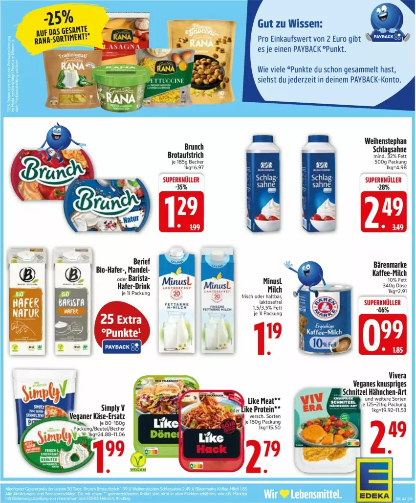 Aktueller Prospekt Edeka - Prospekte - von 27.10 bis 01.11.2025 - strona 9 - produkty: aufstrich, bärenmarke, Becher, beutel, bio, brot, brotaufstrich, deka, drink, hafer, kaffee, mandel, milch, payback, sahne, schlagsahne, schnitzel, Ti, weihenstephan