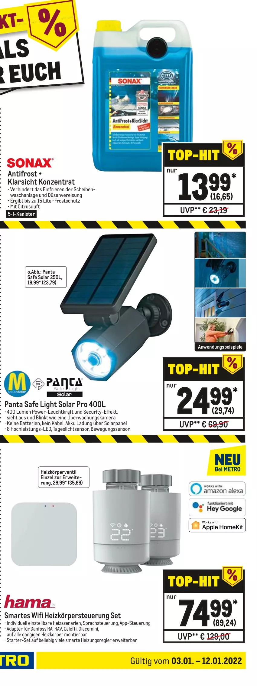 Aktueller Prospekt Metro - NonFood - von 03.01 bis 12.01.2022 - strona 31 - produkty: adapter, adblue, akku, alpina, Alpinaweiß, batterie, batterien, Bewegungssensor, brie, citrus, eimer, eis, elle, Germ, gin, kamera, kraft, Rauch, Reinigung, reis, rwe, sonax, Spiele, teller, Ti